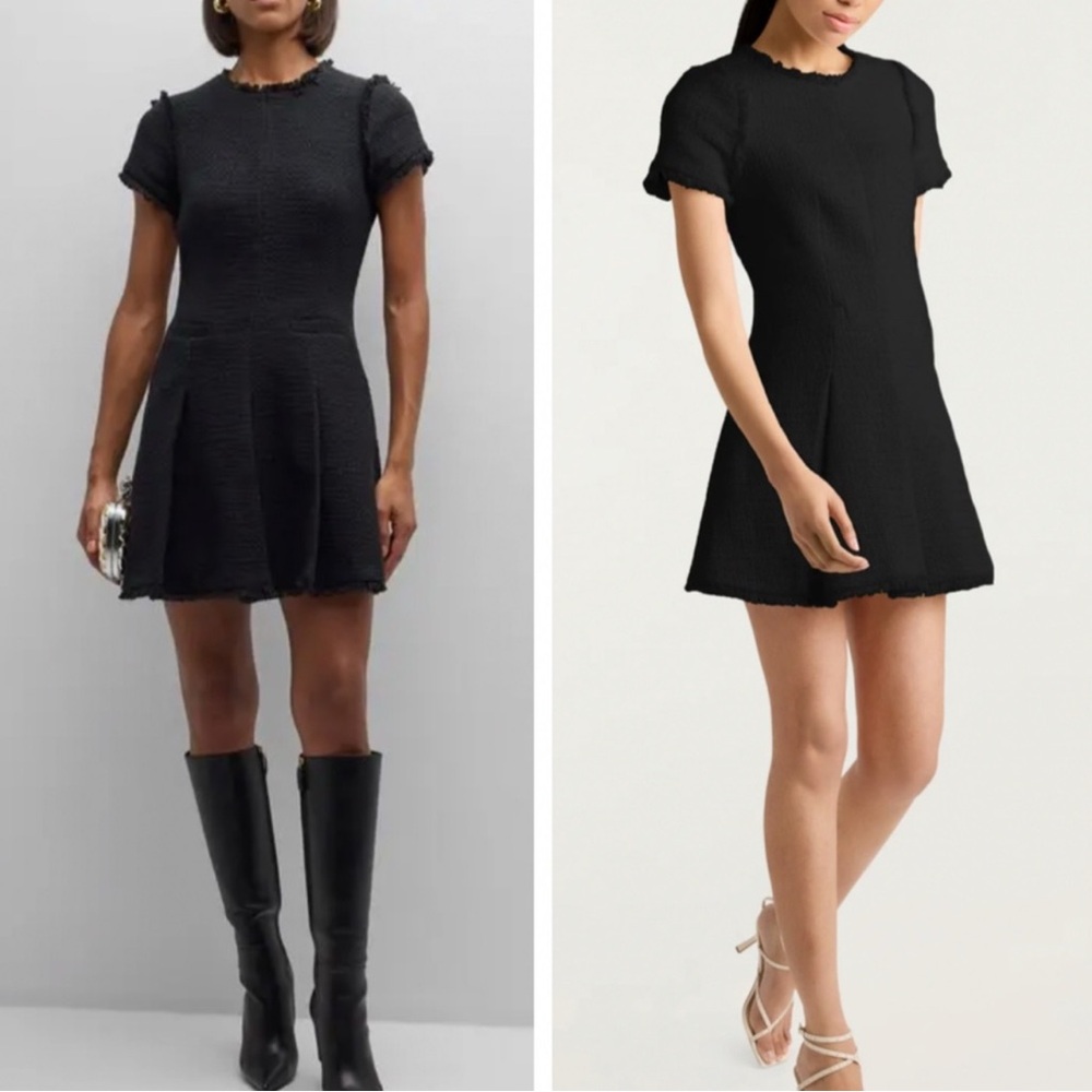 Elegant cinq a sept  tweed Black Women's Dress